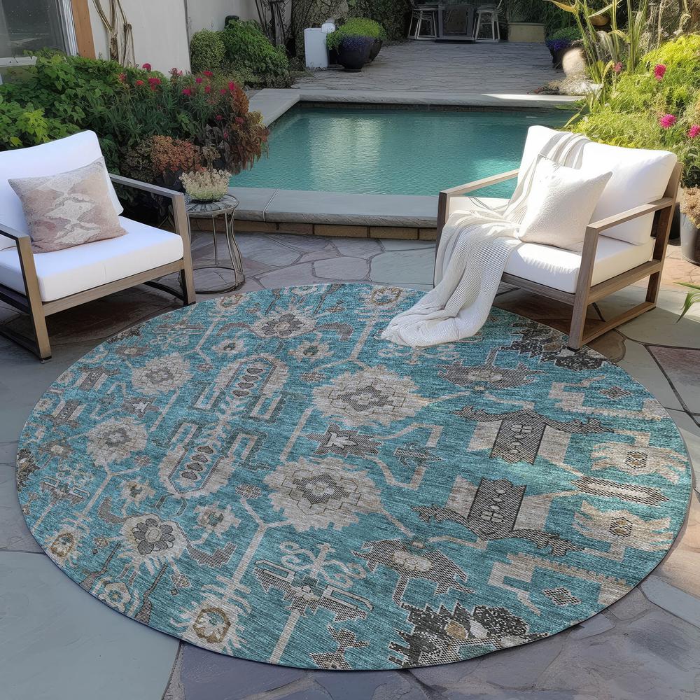 Chantille ACN697 Teal 8' x 8' Rug. Picture 7