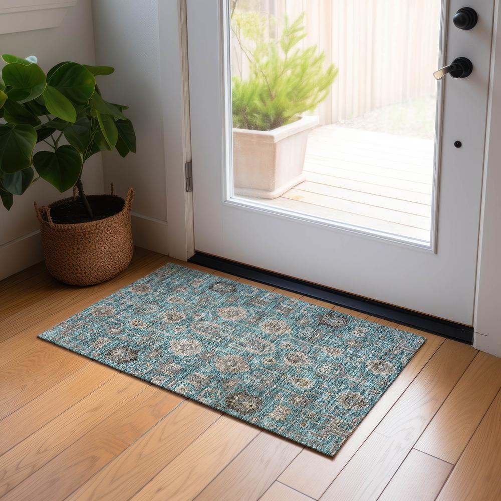 Chantille ACN697 Teal 1'8" x 2'6" Rug. Picture 6