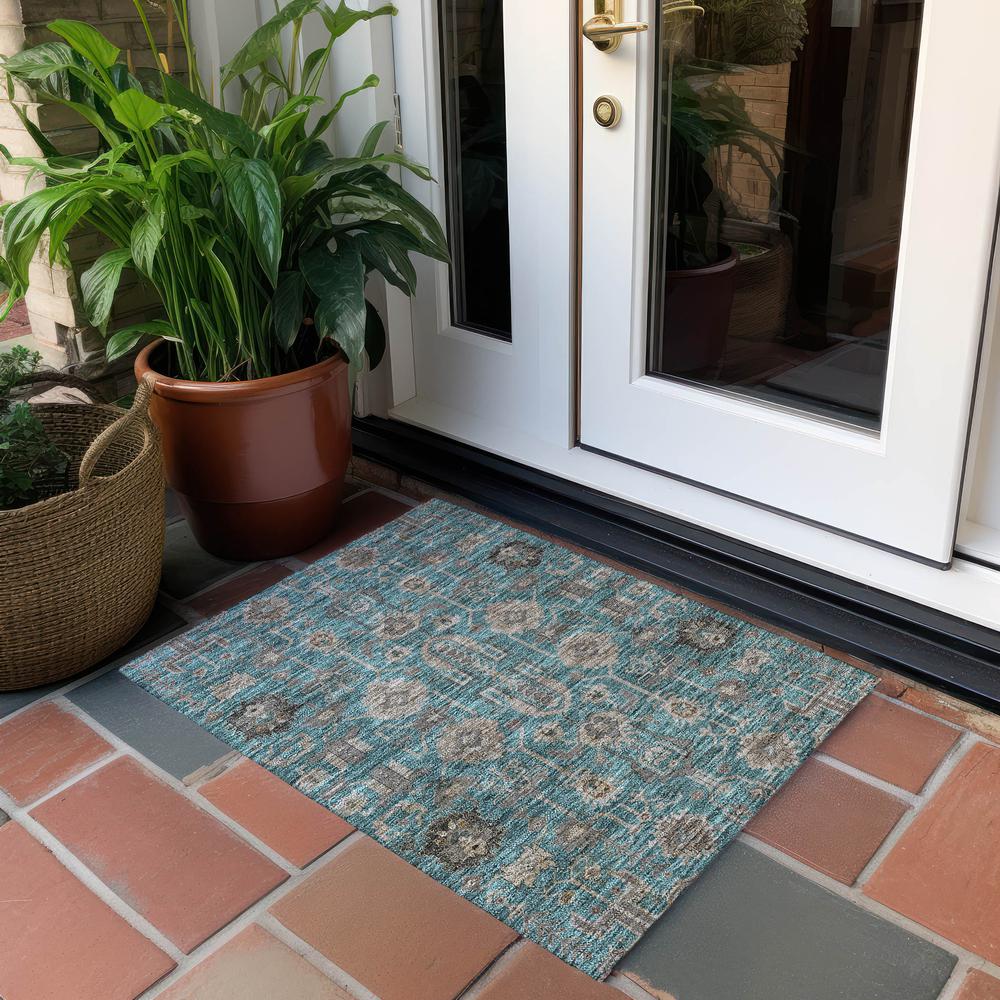 Chantille ACN697 Teal 1'8" x 2'6" Rug. Picture 7