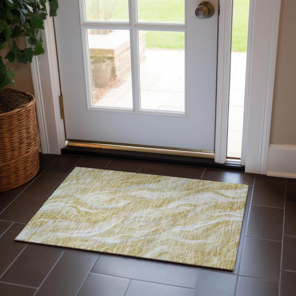 Chantille ACN720 Gold 1'8" x 2'6" Rug. Picture 6