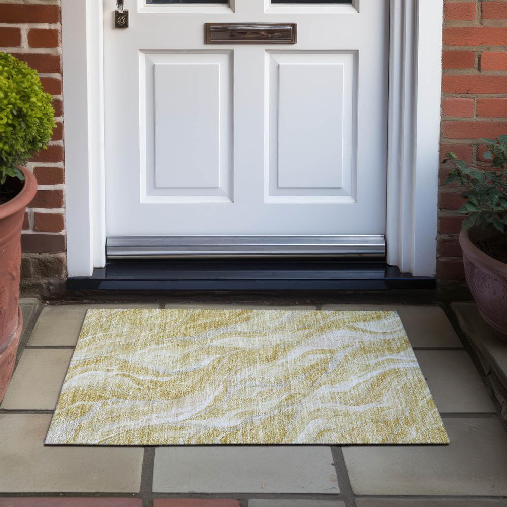 Chantille ACN720 Gold 1'8" x 2'6" Rug. Picture 7