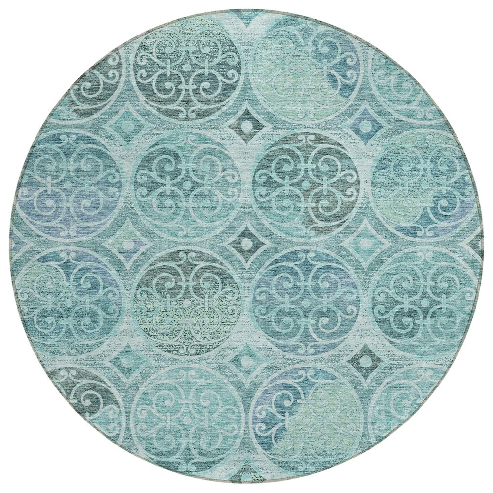 Chantille ACN738 Teal 8' x 8' Rug. Picture 1