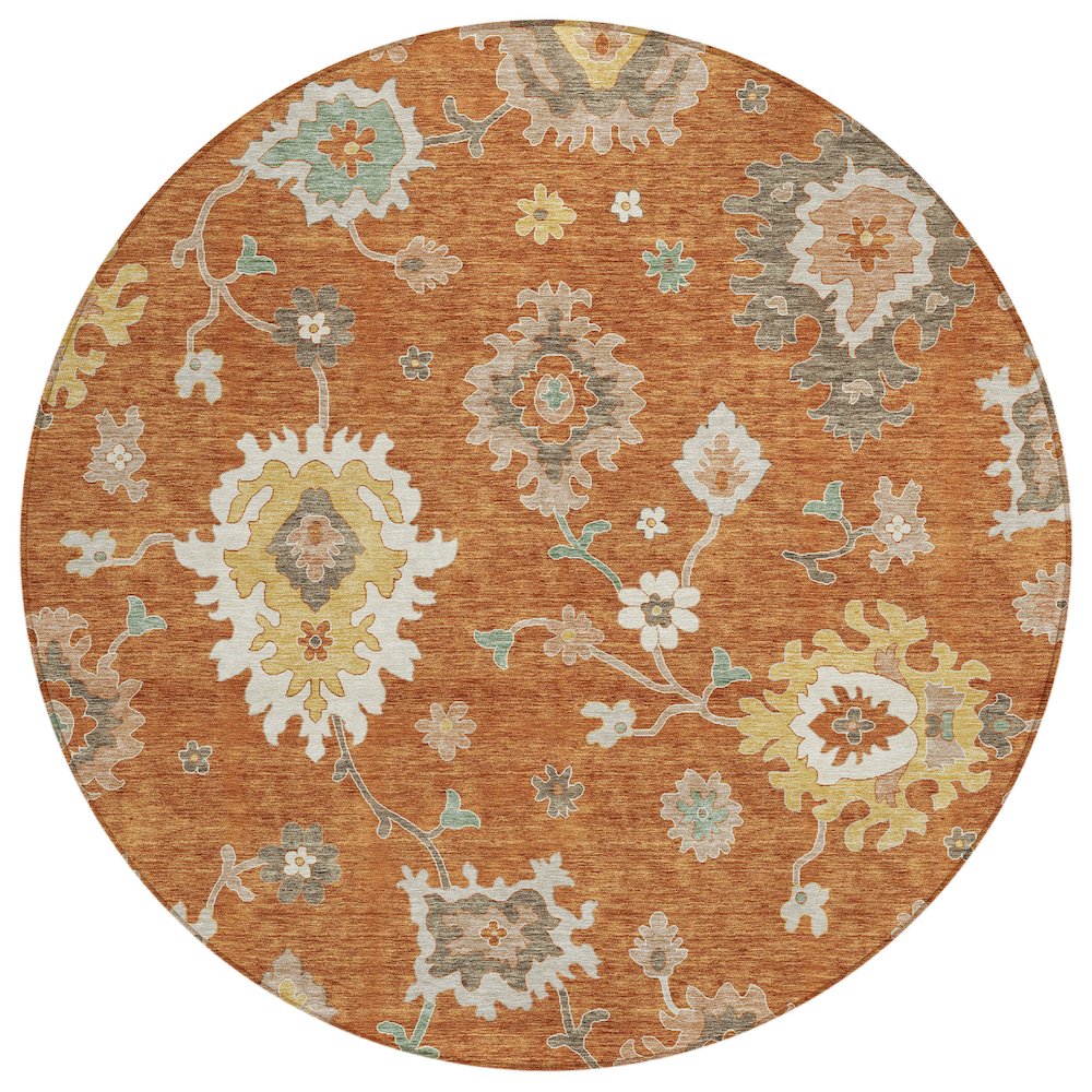 Chantille ACN753 Orange 8' x 8' Rug. Picture 1