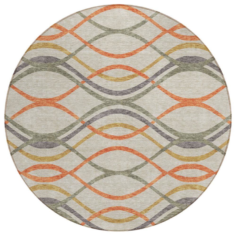 Chantille ACN757 Orange 8' x 8' Rug. Picture 1