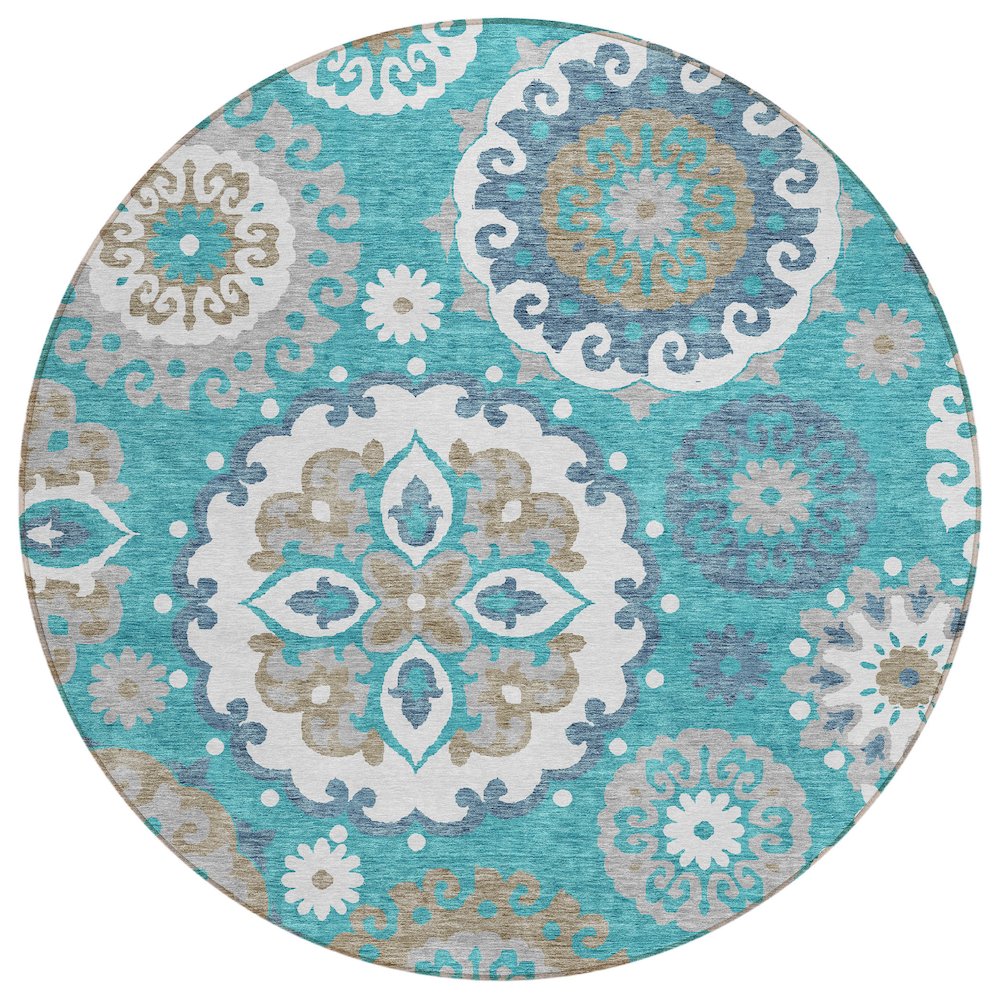 Chantille ACN763 Teal 8' x 8' Rug. Picture 1