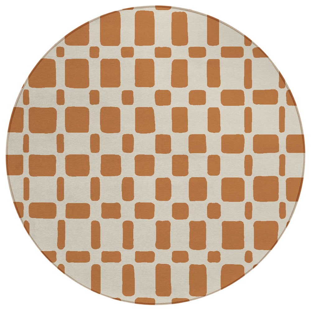 Chantille ACN871 Orange 8' x 8' Rug. Picture 1