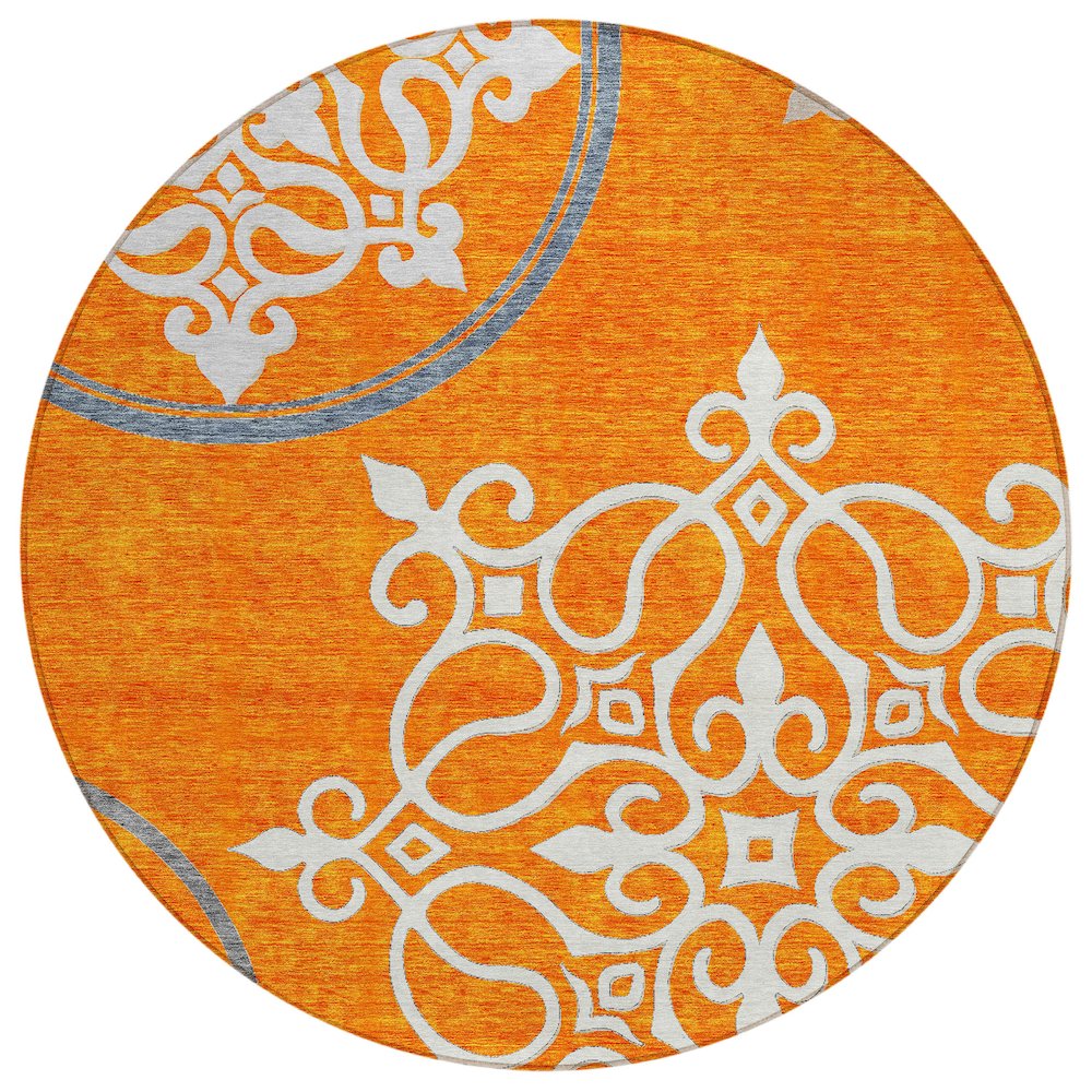 Chantille ACN874 Orange 8' x 8' Rug. Picture 1