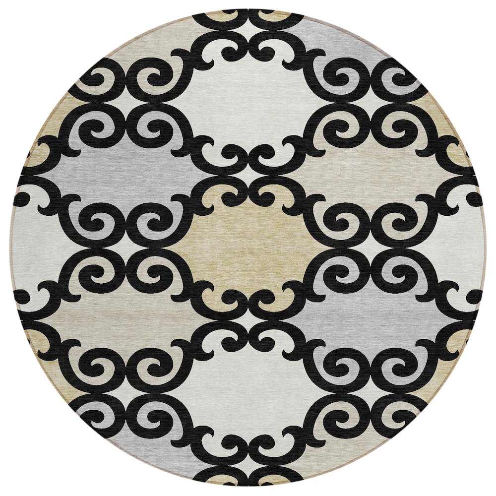 Chantille ACN883 Black 8' x 8' Rug. Picture 1