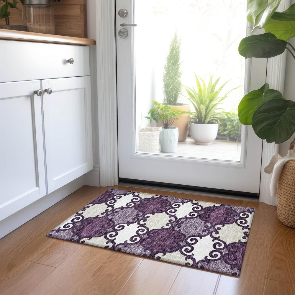 Chantille ACN883 Purple 1'8" x 2'6" Rug. Picture 5