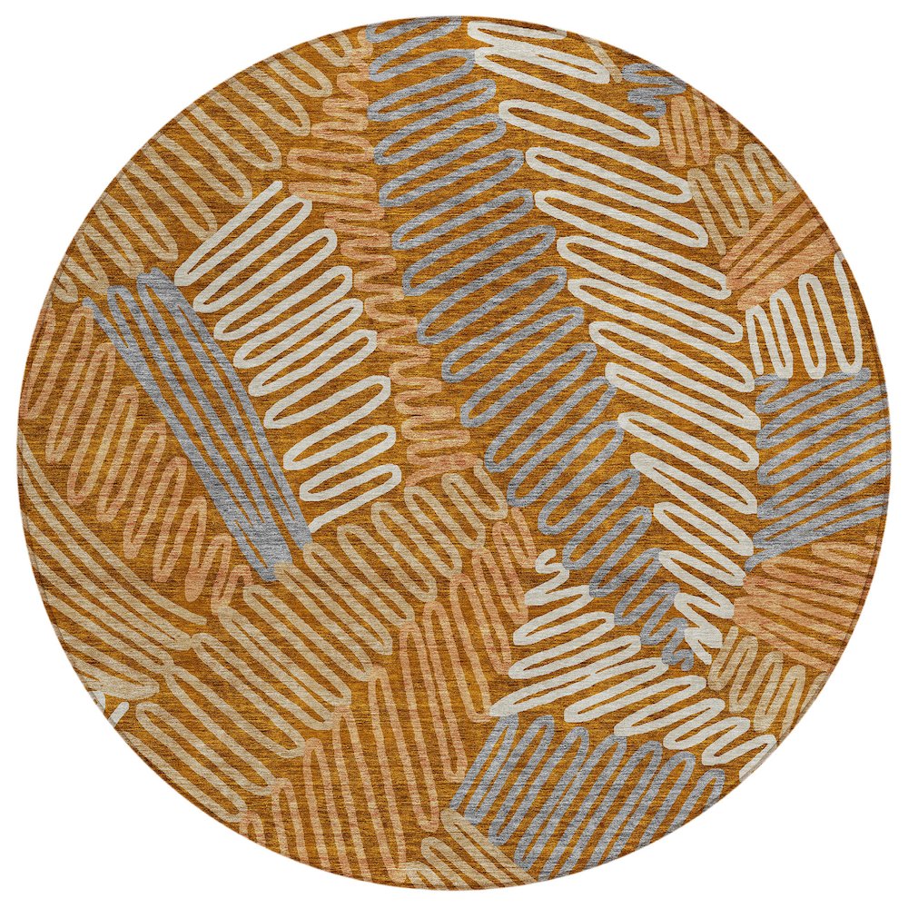 Chantille ACN904 Orange 8' x 8' Rug. Picture 1