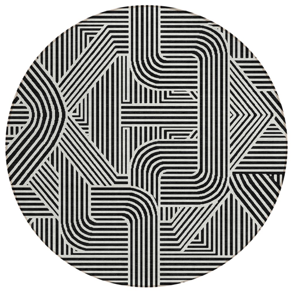 Chantille ACN917 Black 8' x 8' Rug. Picture 1