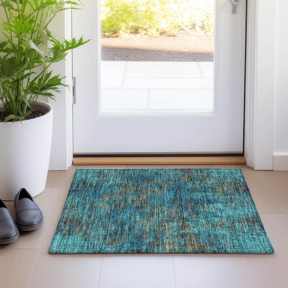 Chantille ACN940 Teal 1'8" x 2'6" Rug. Picture 5