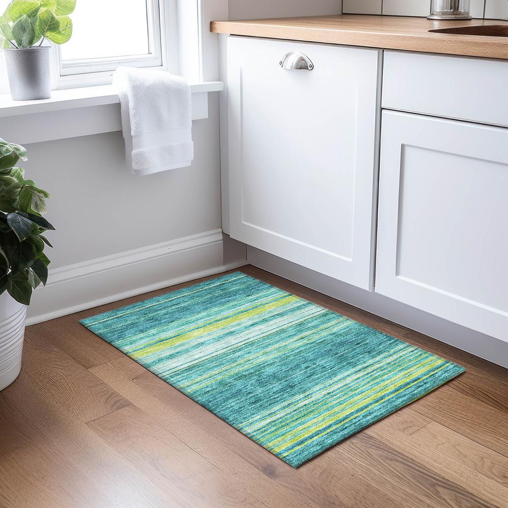 Chantille ACN979 Teal 1'8" x 2'6" Rug. Picture 5