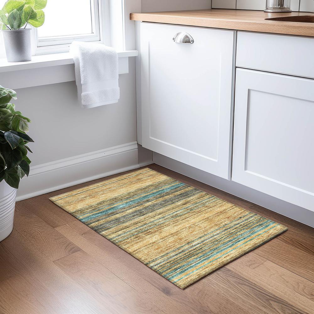 Chantille ACN979 Gold 1'8" x 2'6" Rug. Picture 5