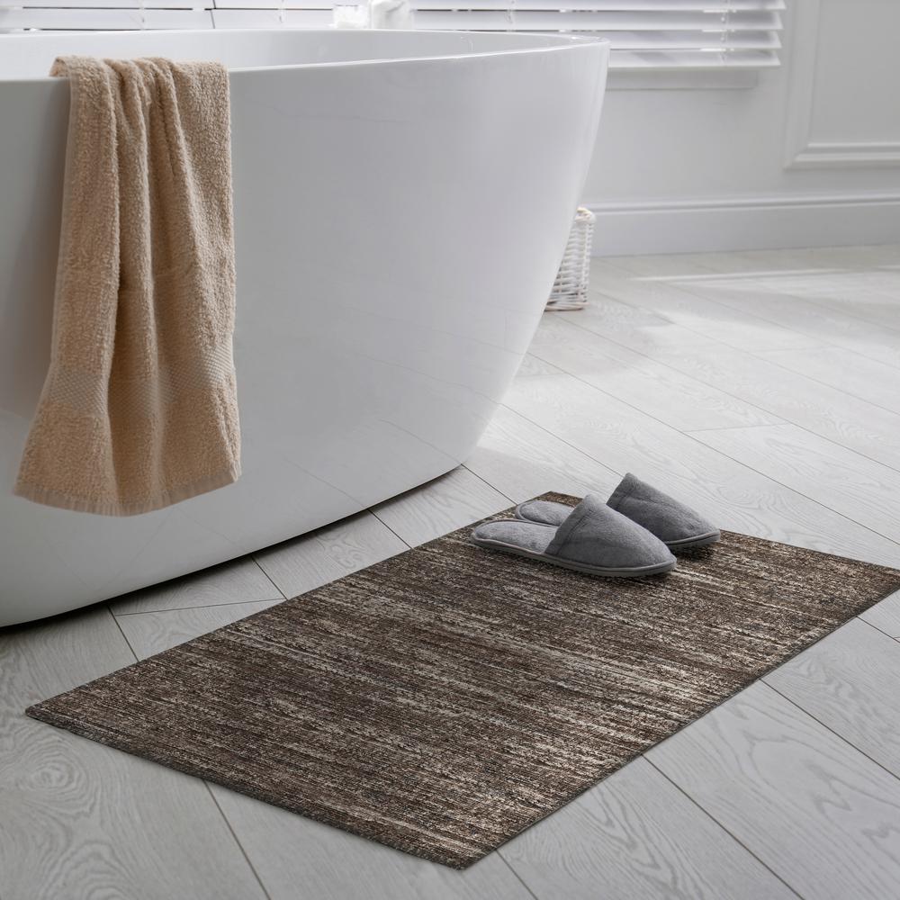 Marston Brown Transitional Striped 1'8" x 2'6" Accent Rug Brown AMA31. Picture 1