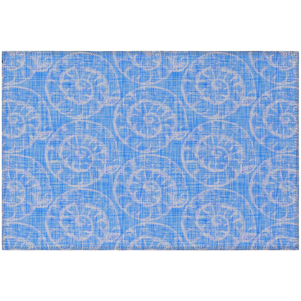 Indoor/Outdoor Surfside ASR41 Blue Washable 1'8" x 2'6" Rug. Picture 1