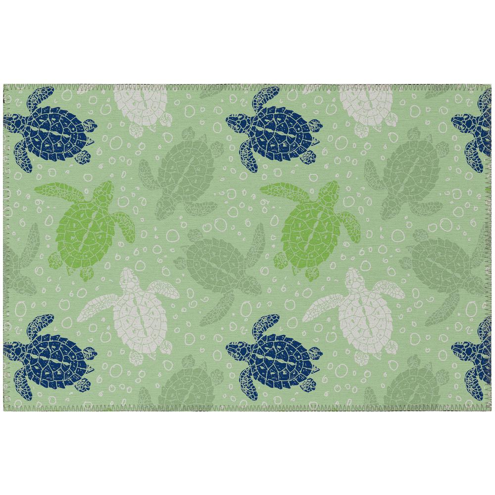 Indoor/Outdoor Surfside ASR43 Green Washable 1'8" x 2'6" Rug. Picture 1