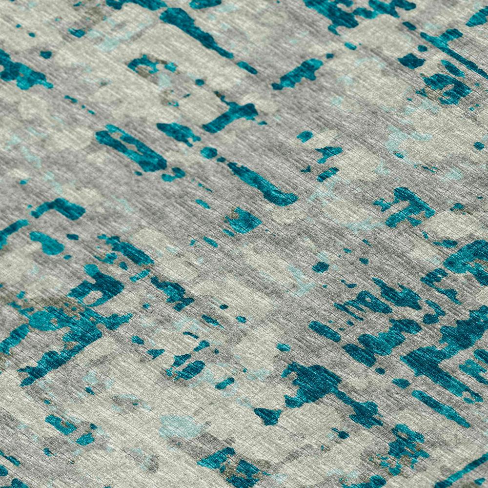 Bravado Peacock Contemporary Abstract 1'8" x 2'6" Accent Rug Peacock ABV35. Picture 5