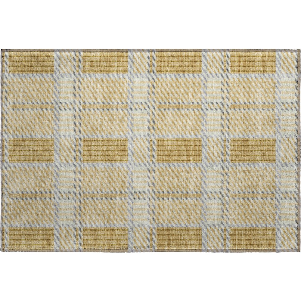 Premium Machine Washable Mayfield AMF1000 Gold 1'8" x 2'6" Rug. Picture 1