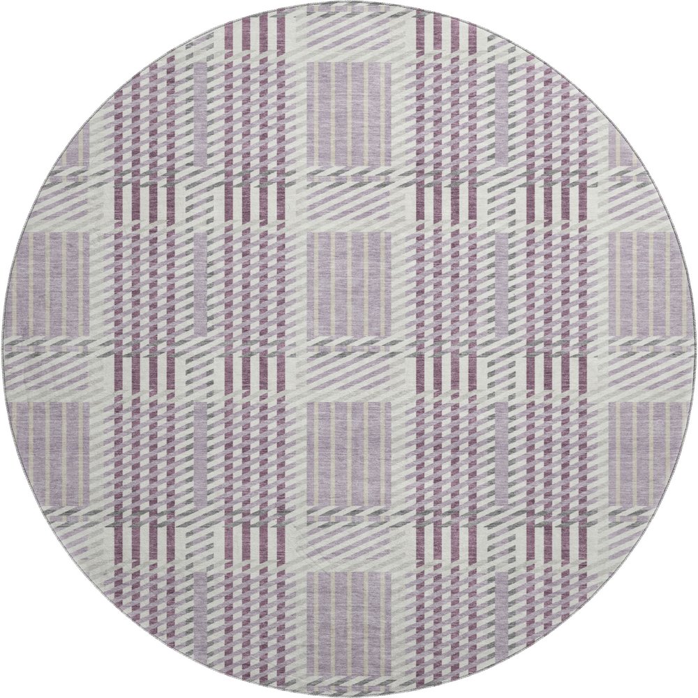 Premium Machine Washable Mayfield AMF1000 Lavender 8' x 8' Round Rug. Picture 1