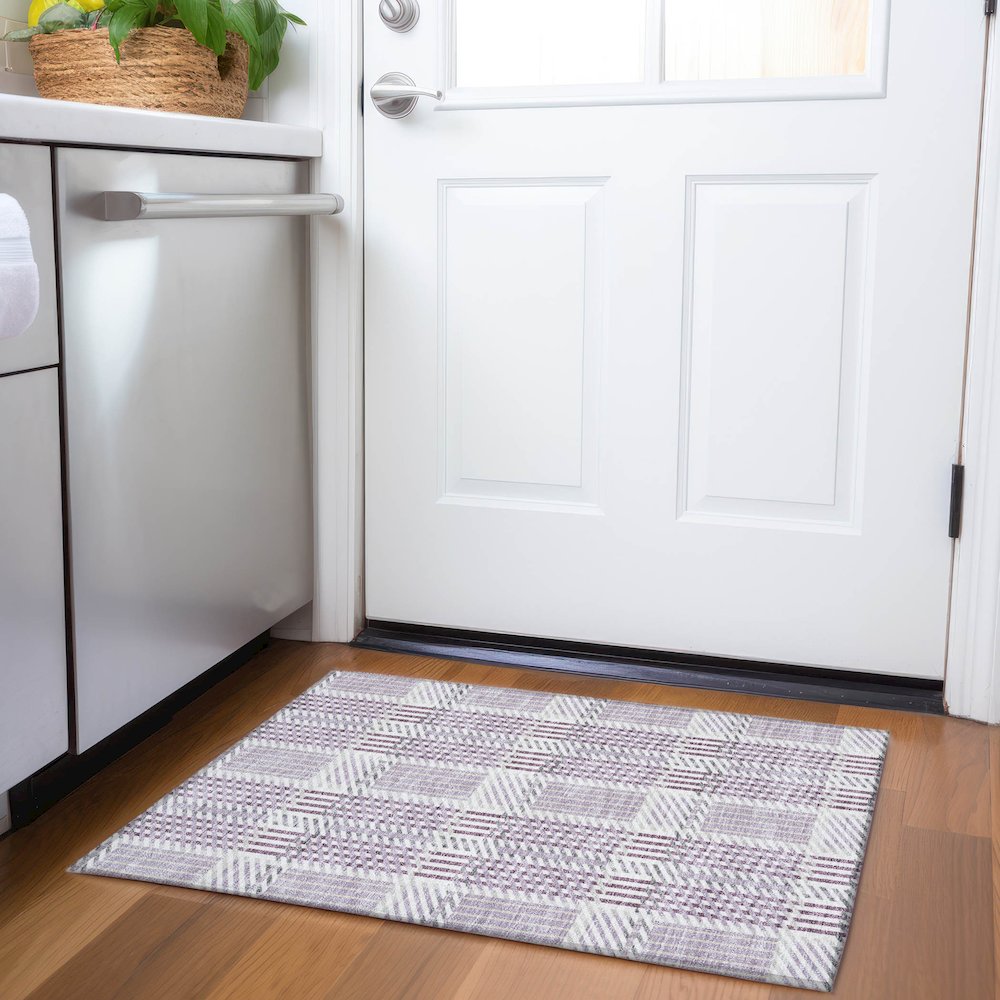 Premium Machine Washable Mayfield AMF1000 Lavender 1'8" x 2'6" Rug. Picture 5