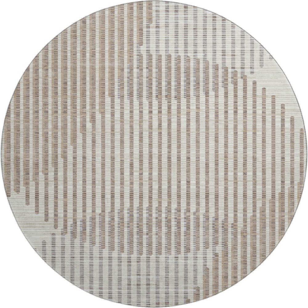 Premium Machine Washable Mayfield AMF1001 Beige 8' x 8' Round Rug. Picture 1