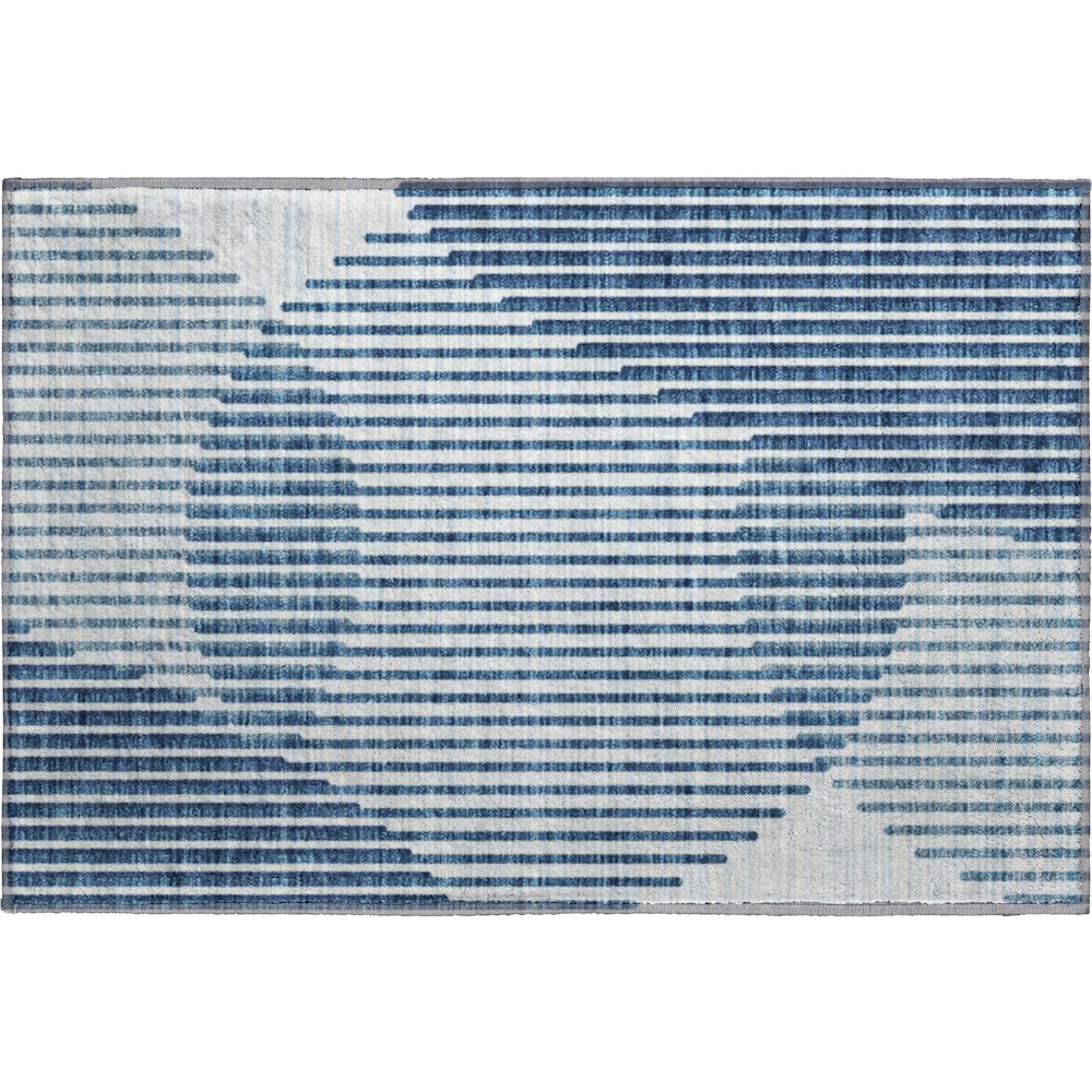 Premium Machine Washable Mayfield AMF1001 Blue 1'8" x 2'6" Rug. Picture 1