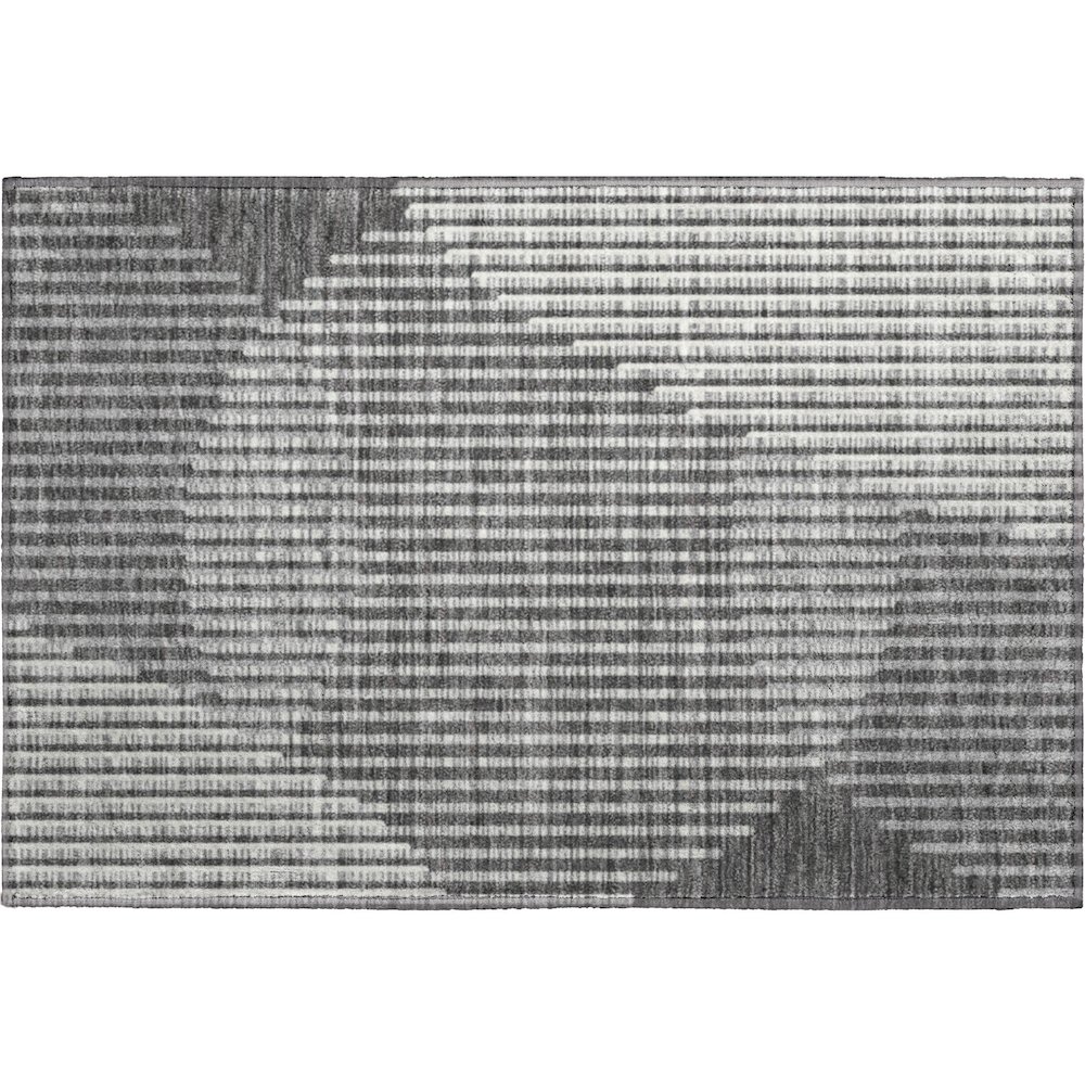 Premium Machine Washable Mayfield AMF1001 Charcoal 1'8" x 2'6" Rug. Picture 1