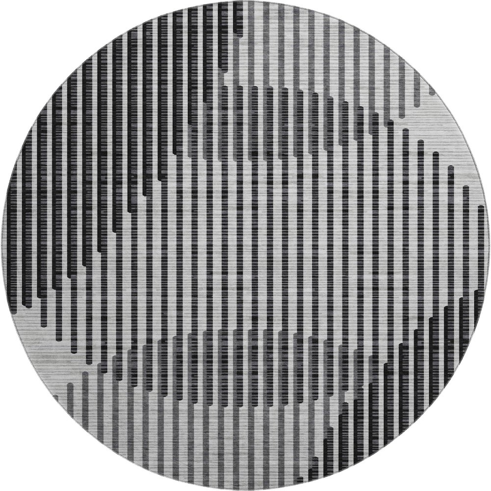 Premium Machine Washable Mayfield AMF1001 Gray 8' x 8' Round Rug. Picture 1