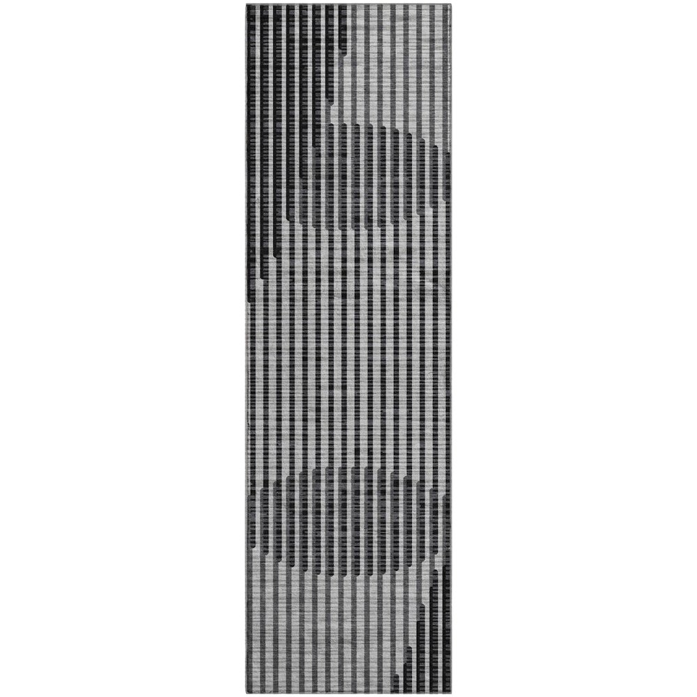 Premium Machine Washable Mayfield AMF1001 Gray 2'3" x 7'6" Runner Rug. Picture 1