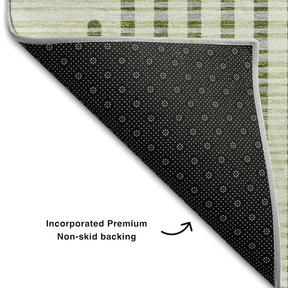 Premium Machine Washable Mayfield AMF1001 Green 1'8" x 2'6" Rug. Picture 2