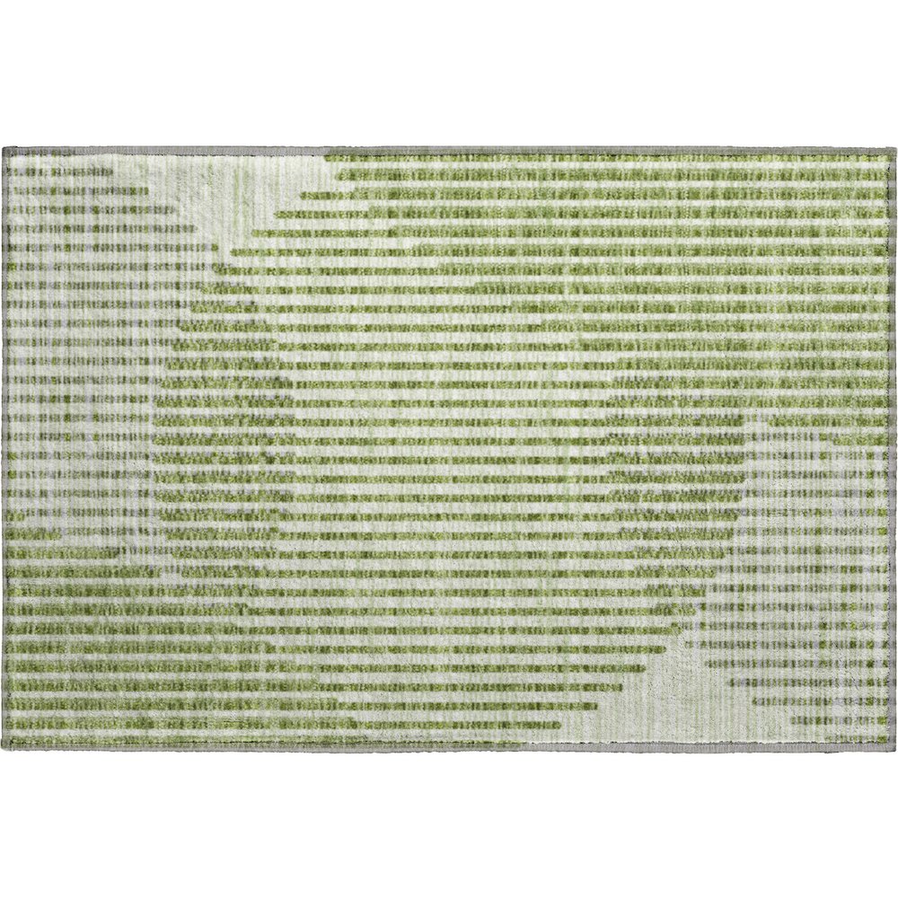 Premium Machine Washable Mayfield AMF1001 Green 1'8" x 2'6" Rug. Picture 1