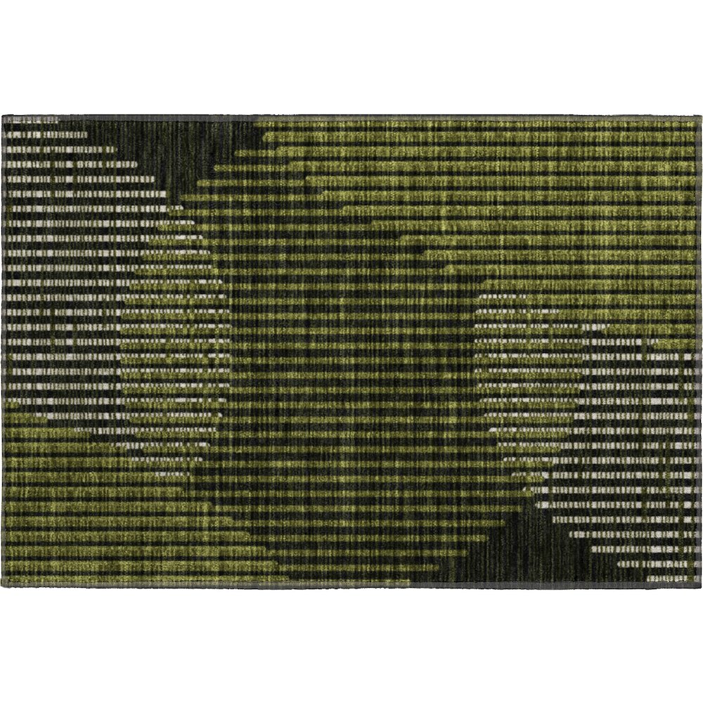 Premium Machine Washable Mayfield AMF1001 Olive 1'8" x 2'6" Rug. Picture 1