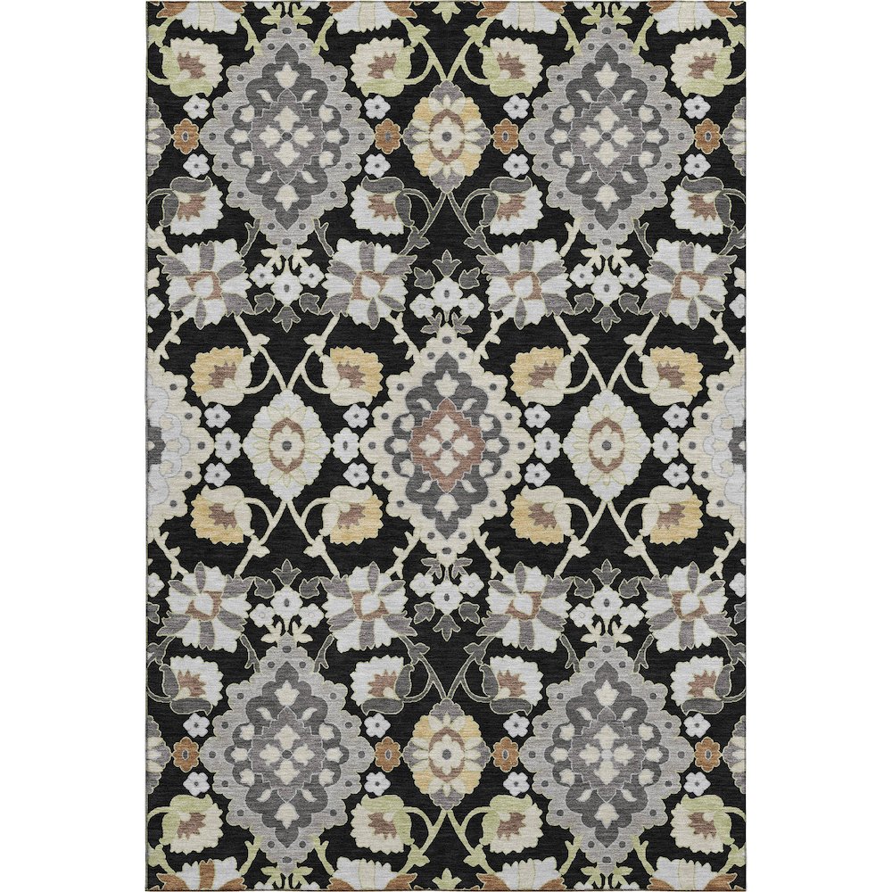Premium Machine Washable Mayfield AMF1002 Black 2'6" x 3'10" Rug. Picture 1