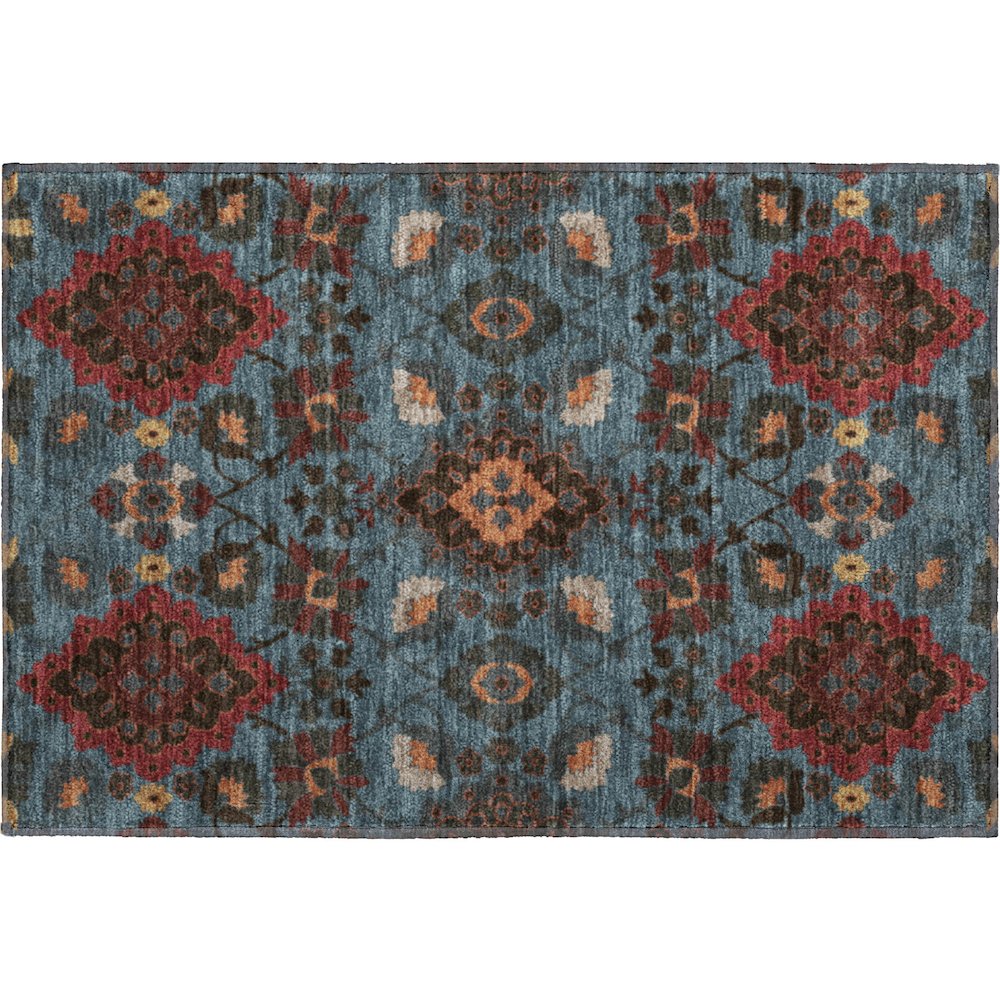 Premium Machine Washable Mayfield AMF1002 Denim 1'8" x 2'6" Rug. Picture 1