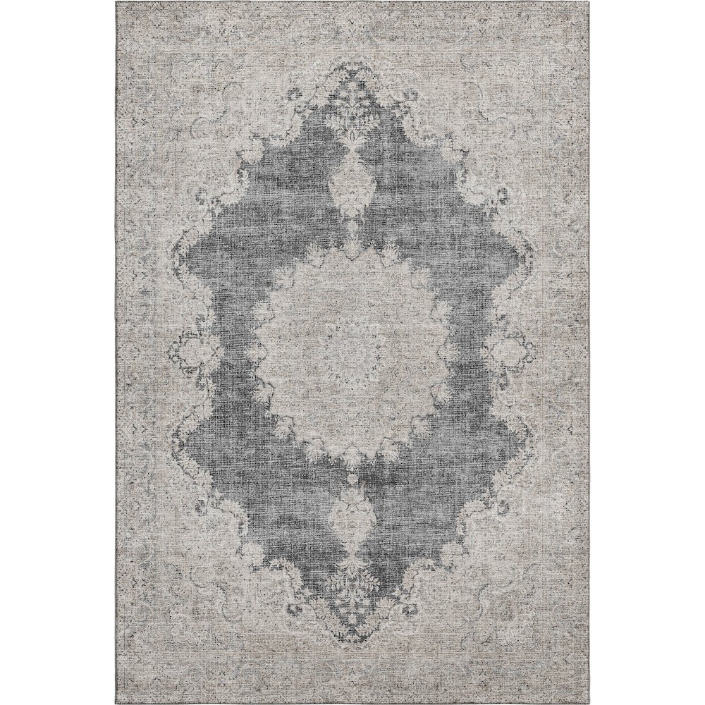 Premium Machine Washable Mayfield AMF1003 Black 2'6" x 3'10" Rug. Picture 1