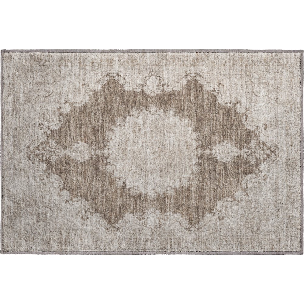 Premium Machine Washable Mayfield AMF1003 Brown 1'8" x 2'6" Rug. Picture 1