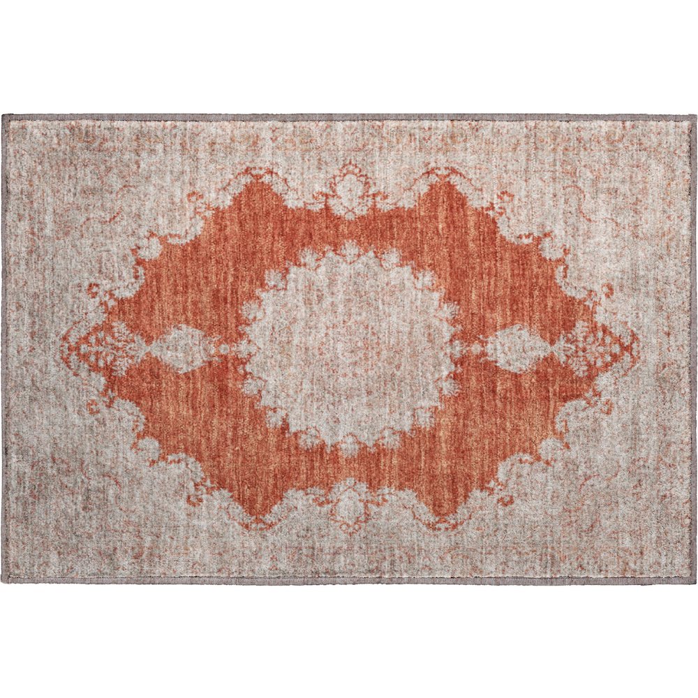 Premium Machine Washable Mayfield AMF1003 Rust 1'8" x 2'6" Rug. Picture 1