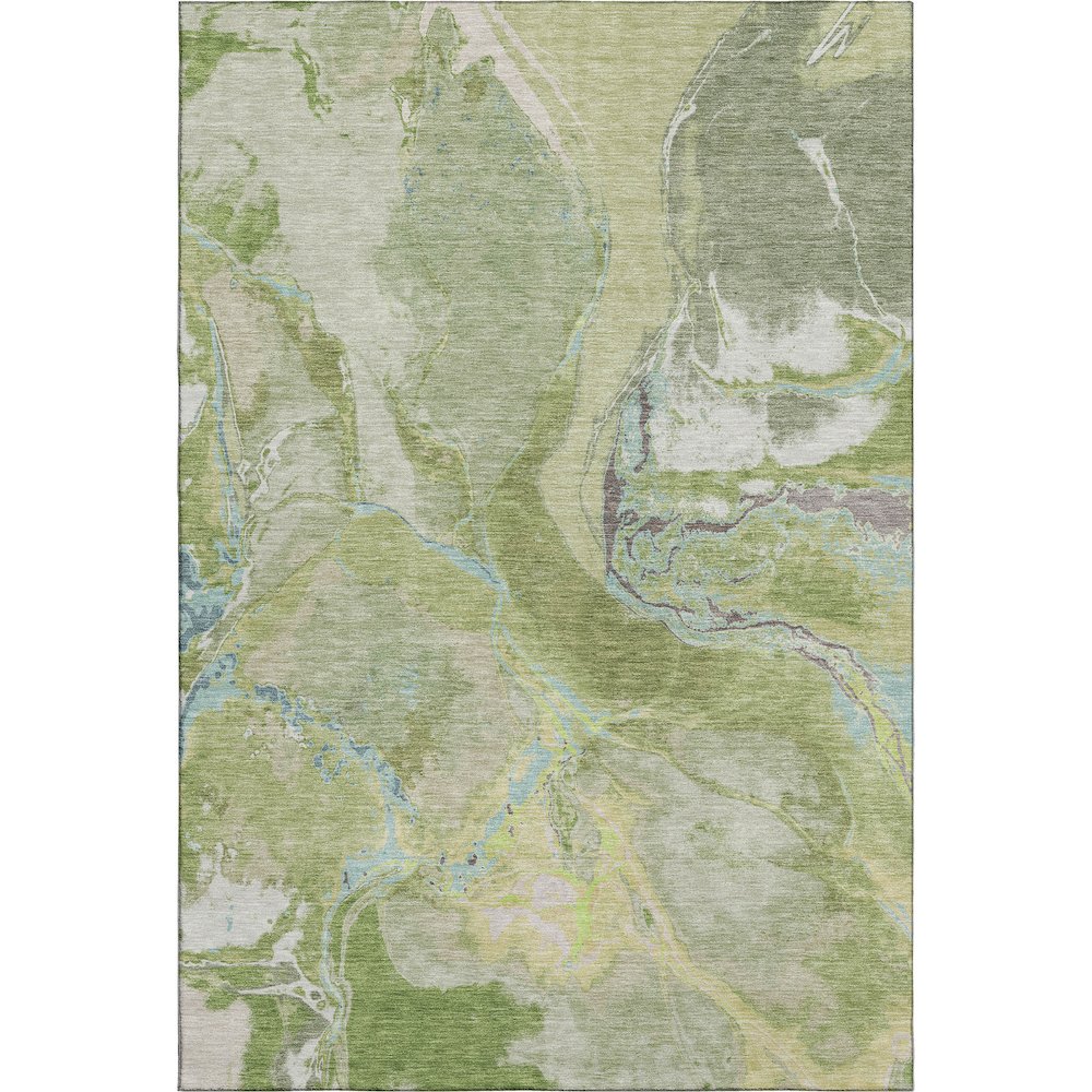 Premium Machine Washable Mayfield AMF1005 Green 2'6" x 3'10" Rug. Picture 1