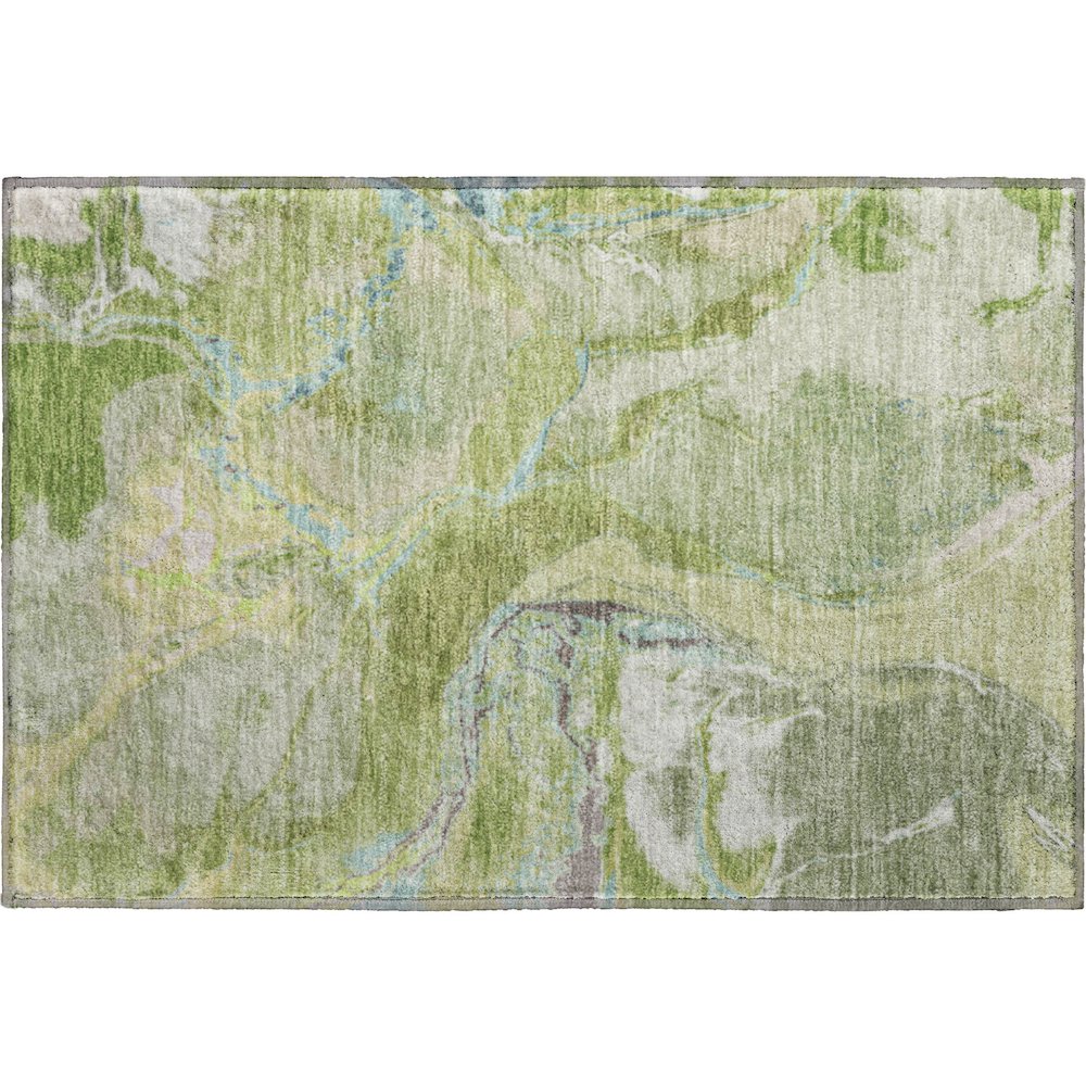 Premium Machine Washable Mayfield AMF1005 Green 1'8" x 2'6" Rug. Picture 1