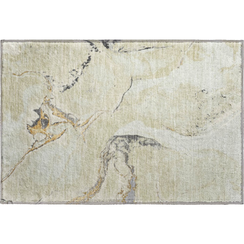 Premium Machine Washable Mayfield AMF1005 Ivory 1'8" x 2'6" Rug. Picture 1