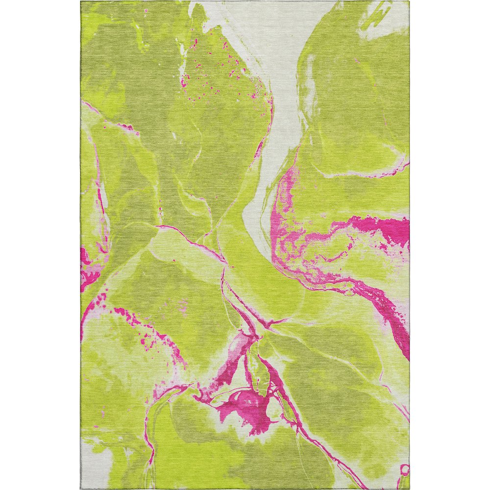 Premium Machine Washable Mayfield AMF1005 Lime 2'6" x 3'10" Rug. Picture 1
