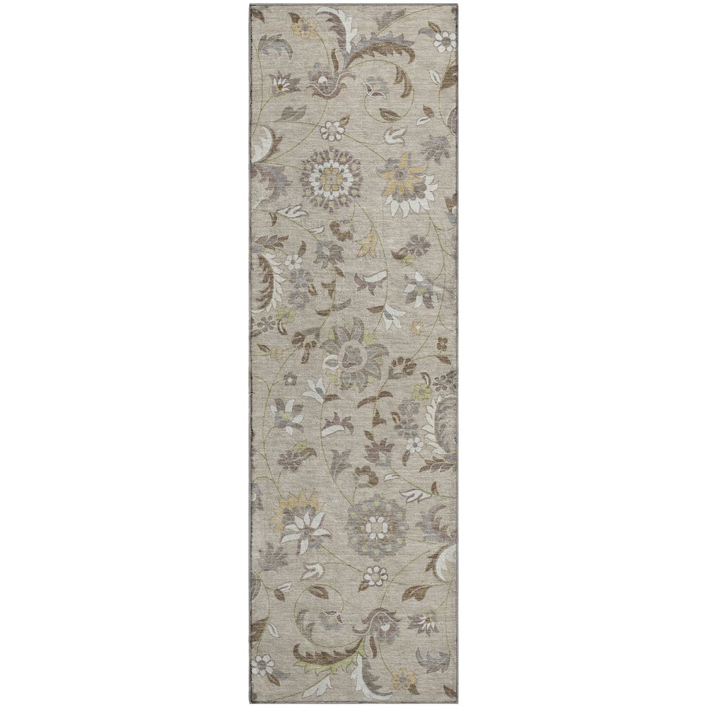 Premium Machine Washable Mayfield AMF1006 Beige 2'3" x 7'6" Runner Rug. Picture 1