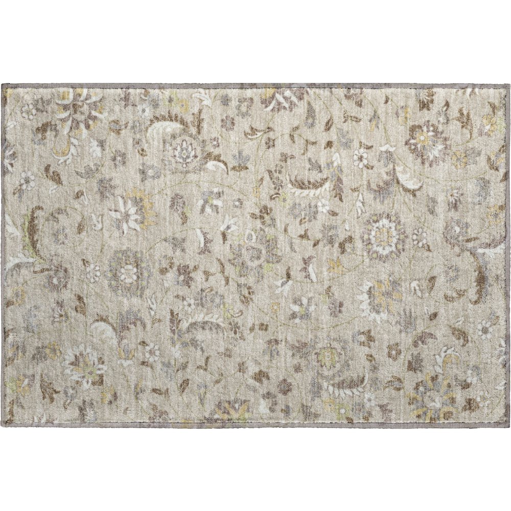 Premium Machine Washable Mayfield AMF1006 Beige 1'8" x 2'6" Rug. Picture 1
