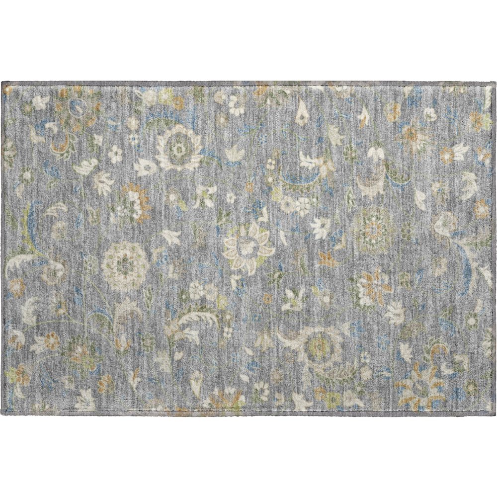 Premium Machine Washable Mayfield AMF1006 Gray 1'8" x 2'6" Rug. Picture 1