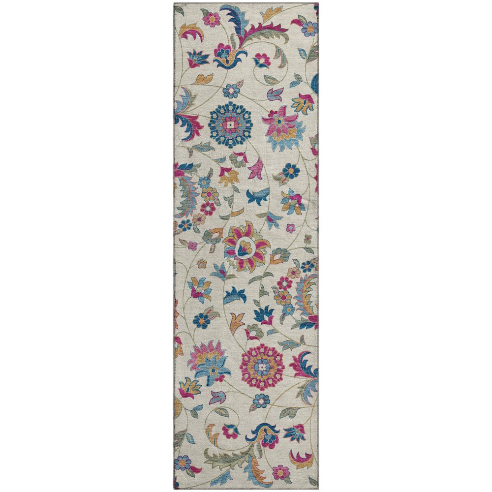Premium Machine Washable Mayfield AMF1006 Linen 2'3" x 7'6" Runner Rug. Picture 1