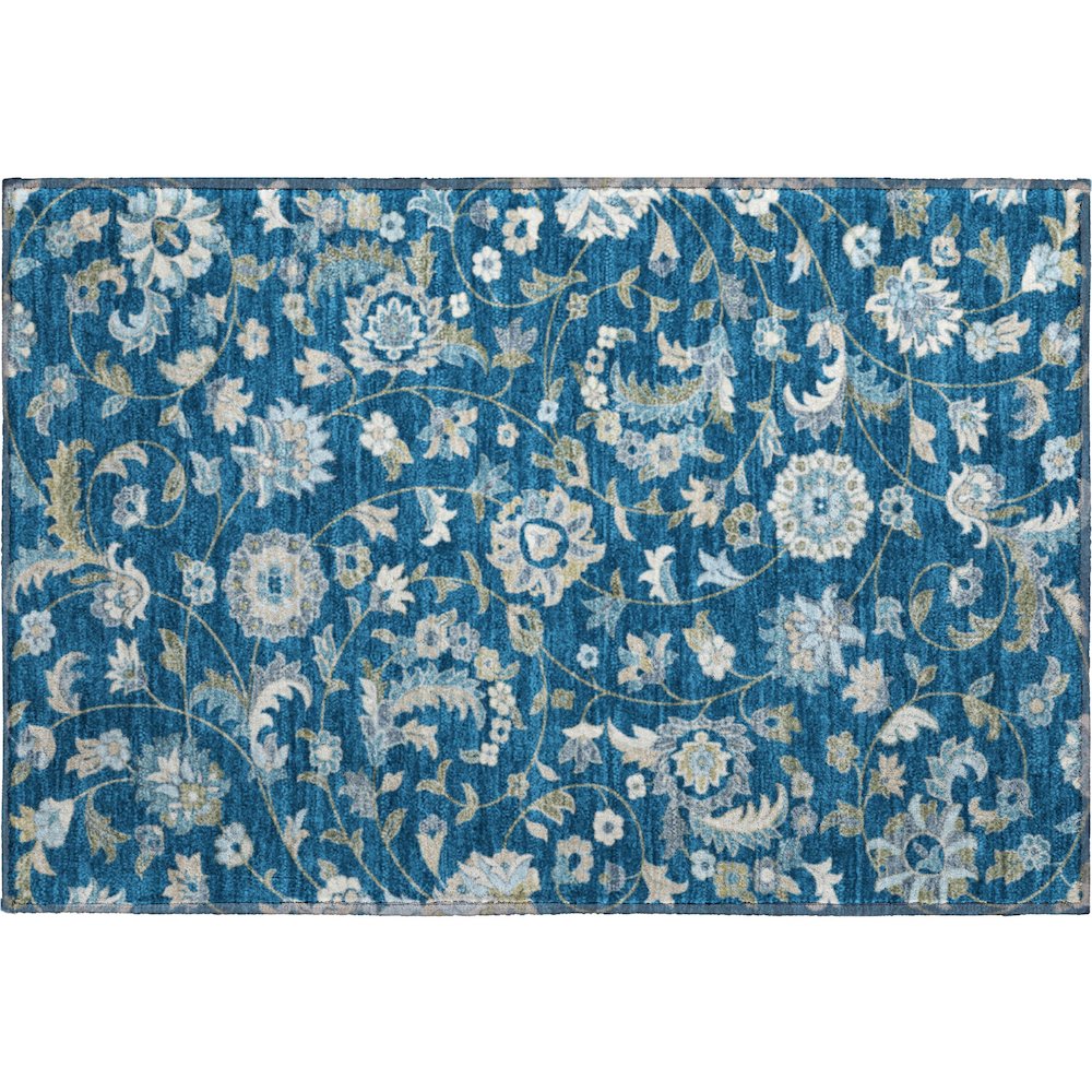 Premium Machine Washable Mayfield AMF1006 Navy 1'8" x 2'6" Rug. Picture 1