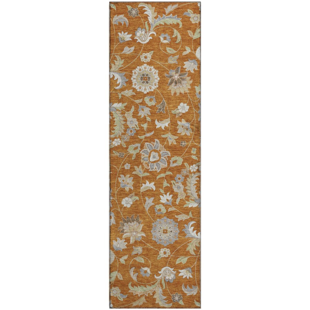 Premium Machine Washable Mayfield AMF1006 Paprika 2'3" x 7'6" Runner Rug. Picture 1