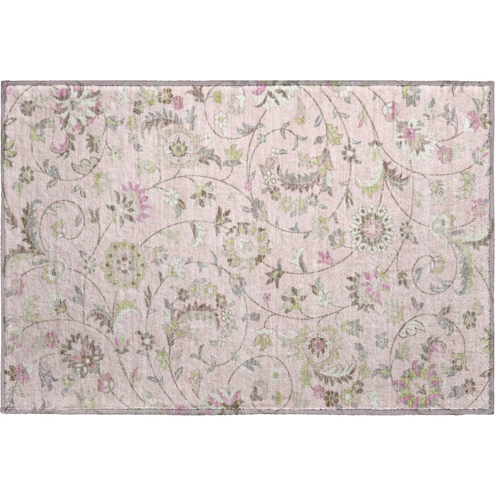 Premium Machine Washable Mayfield AMF1006 Pink 1'8" x 2'6" Rug. Picture 1