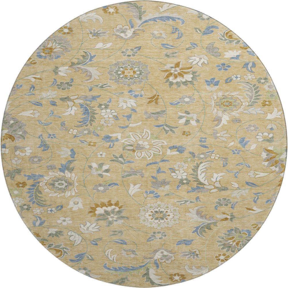 Premium Machine Washable Mayfield AMF1006 Wheat 8' x 8' Round Rug. Picture 1
